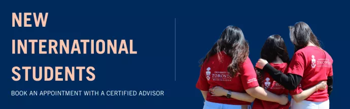 New international students! Book an appointment with an advisor