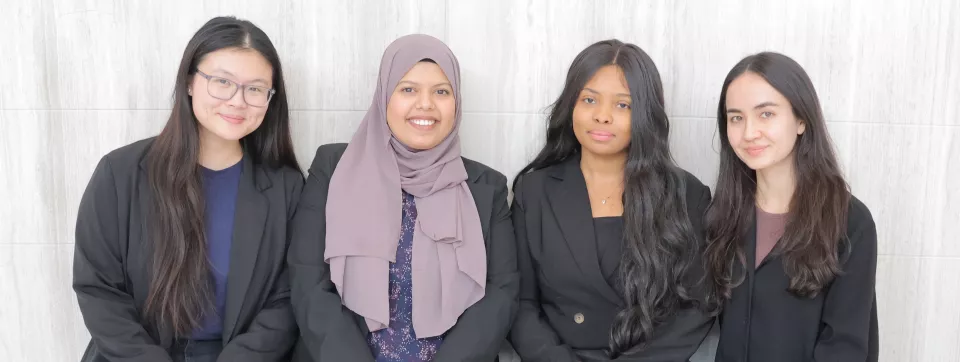  Team AIvolution (L to R): Josephine Ku, Khadijah Hashmi, Jade Wright, and Daphne Molson